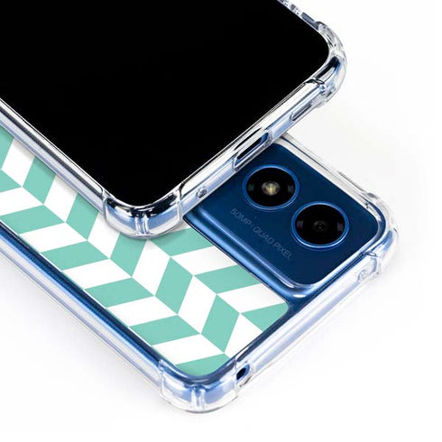 Blue White Chevron Moto G 5G (2024) Clear Case